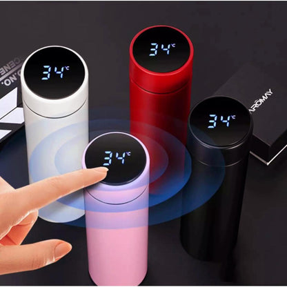 Led One Touch Temperature Display Water Bottle Stainless Steel