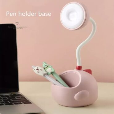 Led Table Lamp Usb Rechargeable Flexible Desk Lamp With Pen Holder Lamp (Random Color)